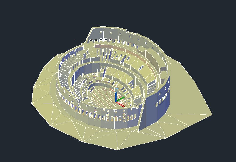 【Famous Architecture Project】Roman coliseum 3d CAD Drawing-Architectural 3D CAD model