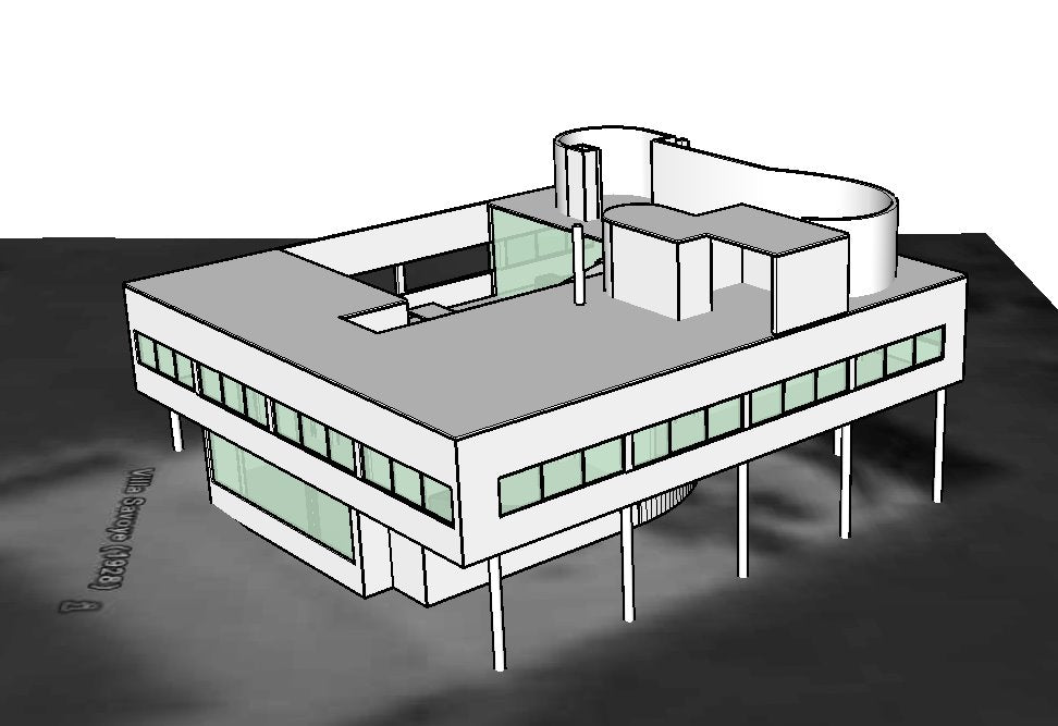 【Famous Architecture Project】Ville savoy Sketchup 3D model-Architectural 3D model