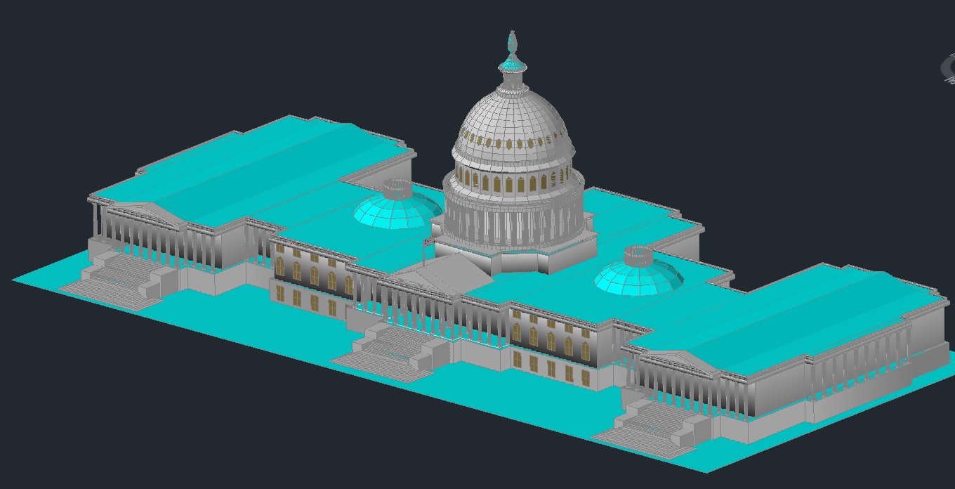 【Famous Architecture Project】Capitol CAD 3d-Architectural 3D CAD model