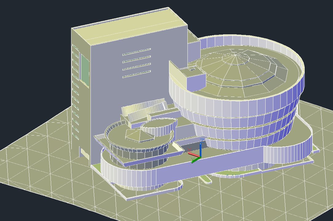 【Famous Architecture Project】Guggengeim museum CAD 3D Drawing-Architectural 3D model