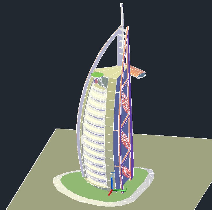 【Famous Architecture Project】Burj al arab hotel dubai 3d CAD-Architectural 3D CAD model