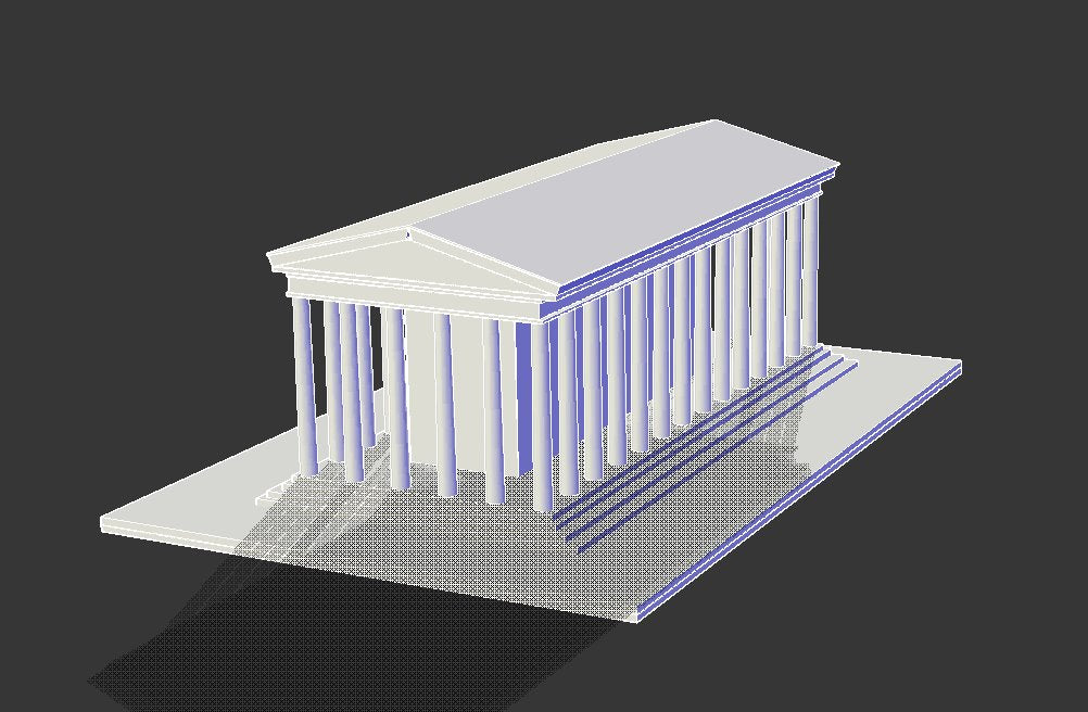 【Famous Architecture Project】Greek temple CAD Drawing-Architectural 3D model