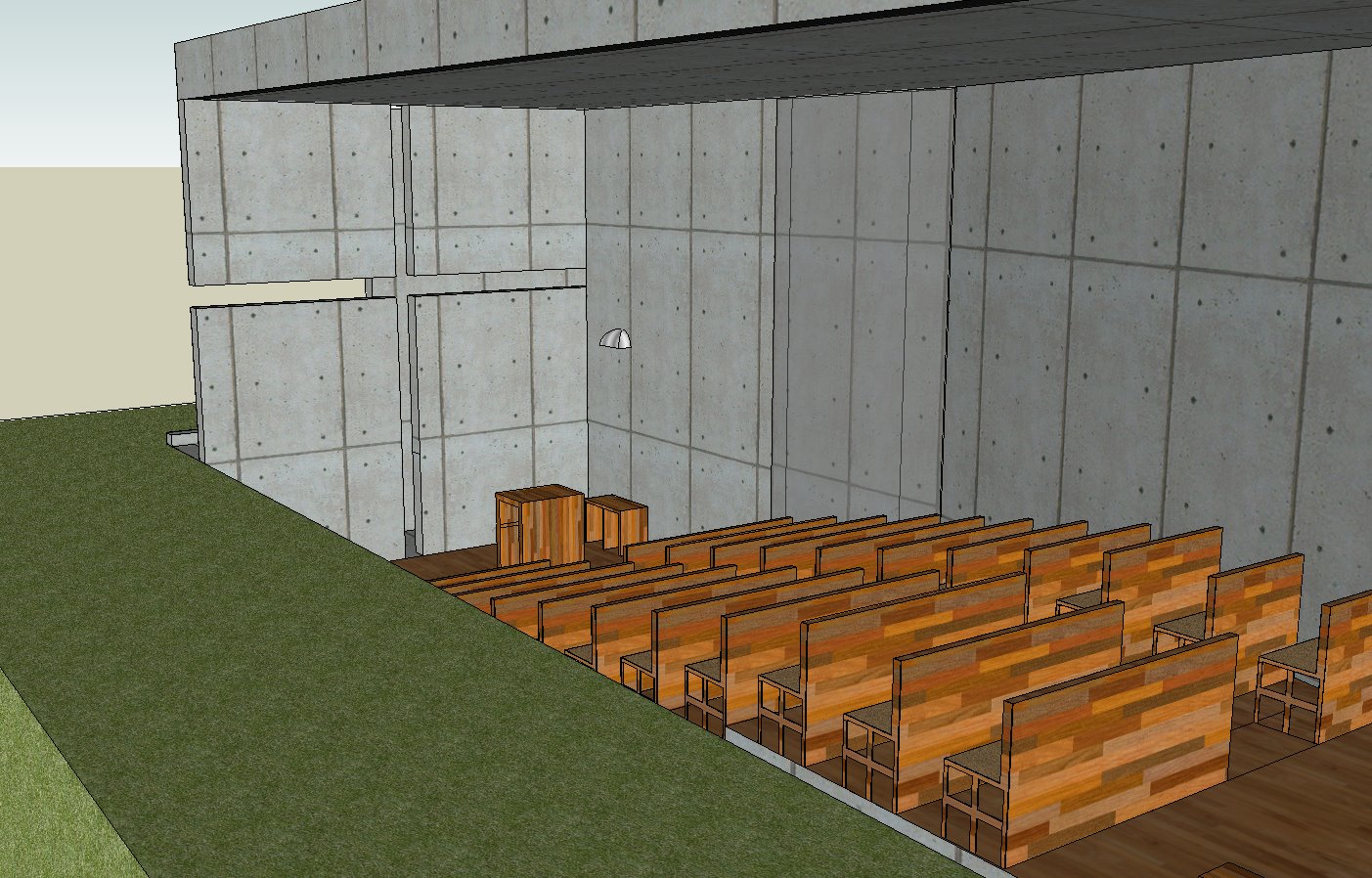 【Famous Architecture Project】Church of light-Tadao Ando Architecture-3D skp-Architectural 3D Sketchup model