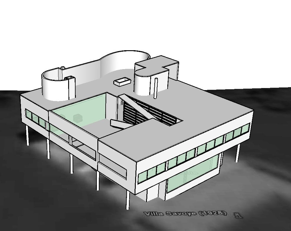 【Famous Architecture Project】Ville savoy Sketchup 3D model-Architectural 3D model