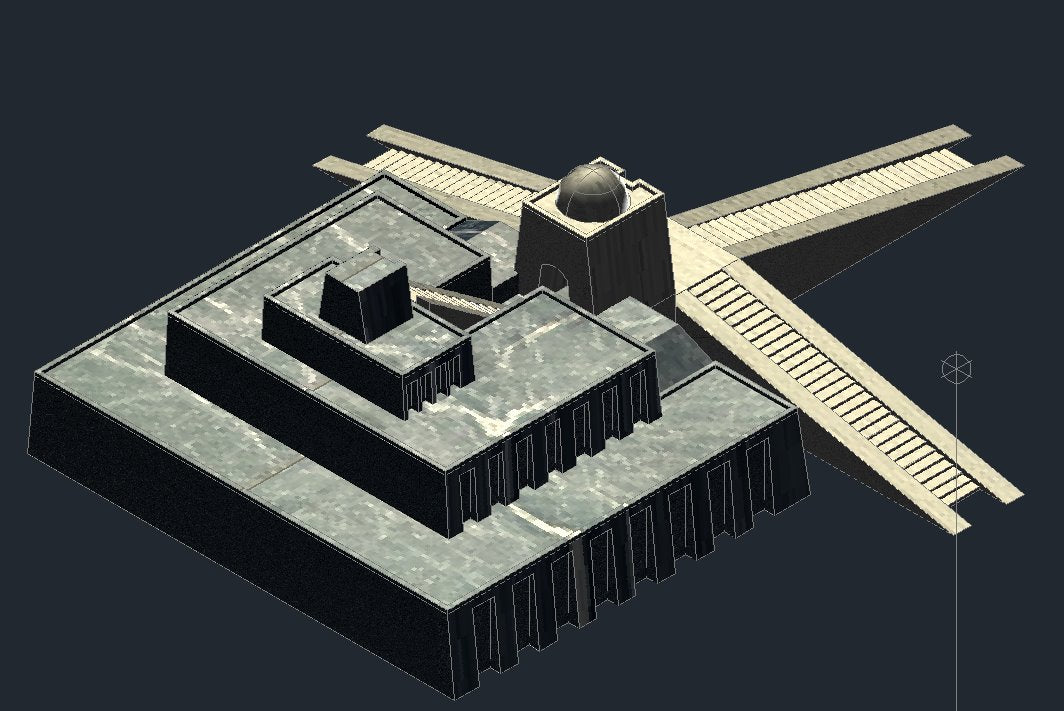 【Famous Architecture Project】Ziggurat CAD Drawing-Architectural 3D model