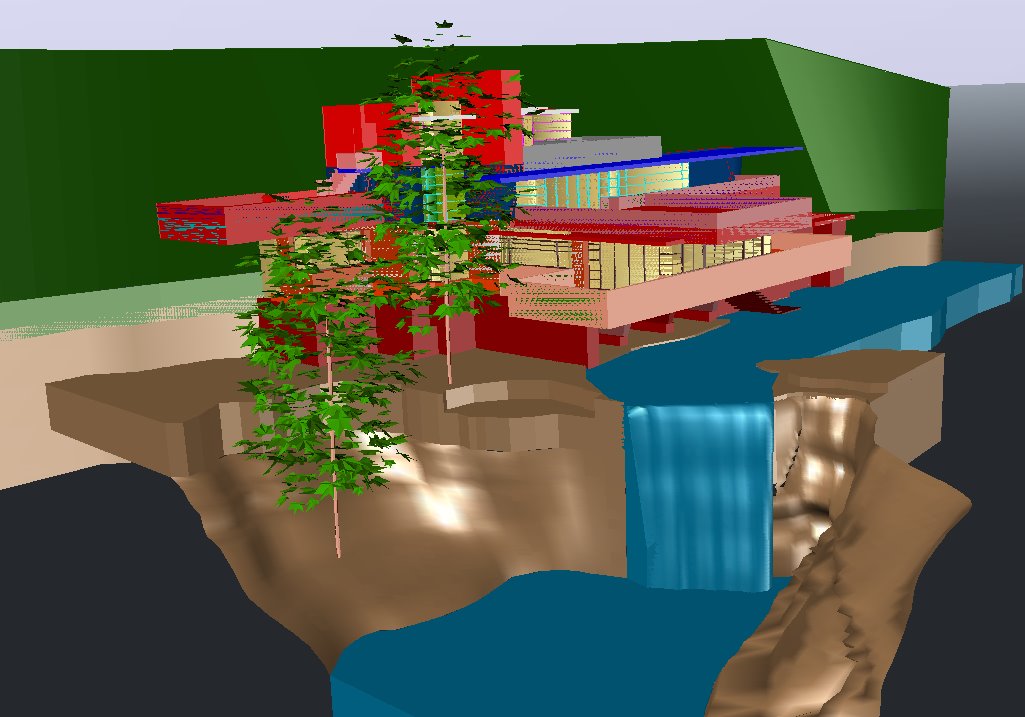 【Famous Architecture Project】Falling Water 3D CAD Drawings-Architectural 3D CAD model