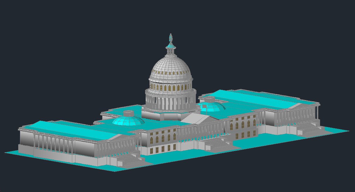 【Famous Architecture Project】Capitol CAD 3d-Architectural 3D CAD model