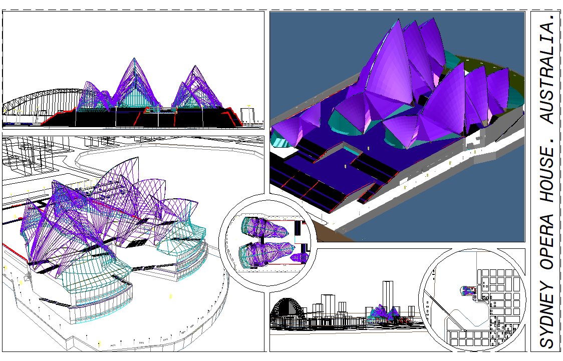 【Famous Architecture Project】The sydney opera house, australia, by jorn utzon, 3D CAD Drawing-Architectural 3D CAD model