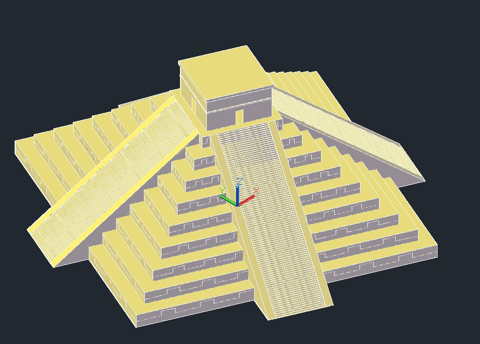 【Famous Architecture Project】Pyramid chichen itza CAD Drawing-Architectural 3D CAD model