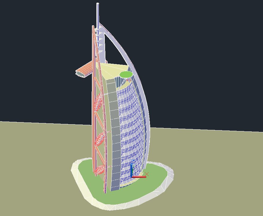 【Famous Architecture Project】Burj al arab hotel dubai 3d CAD-Architectural 3D CAD model