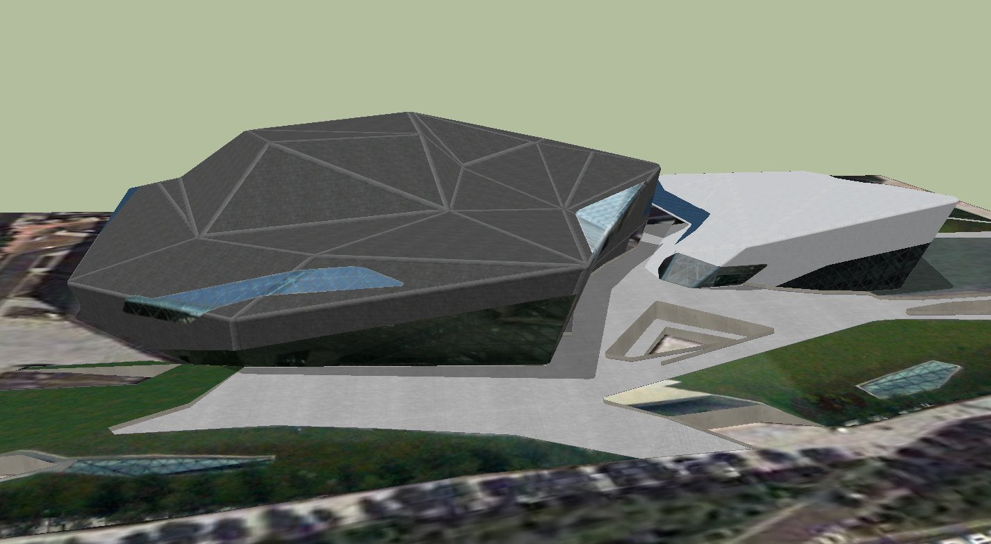 【Famous Architecture Project】Guangzhou opera Sketchup 3d model-Zaha Hadid architects-Architectural 3D model
