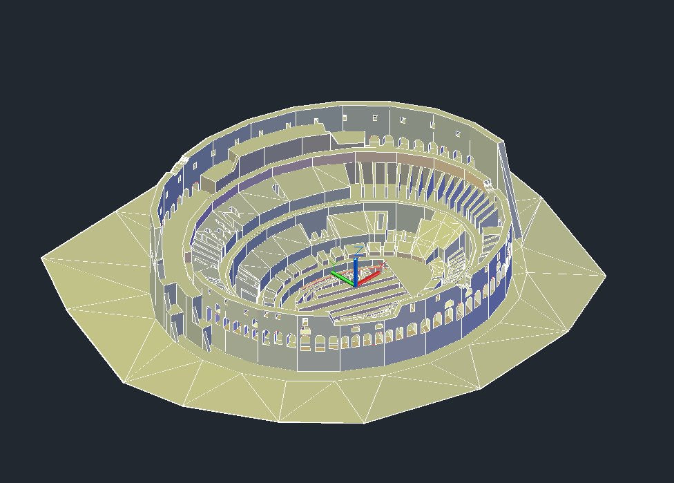 【Famous Architecture Project】Roman coliseum 3d CAD Drawing-Architectural 3D CAD model