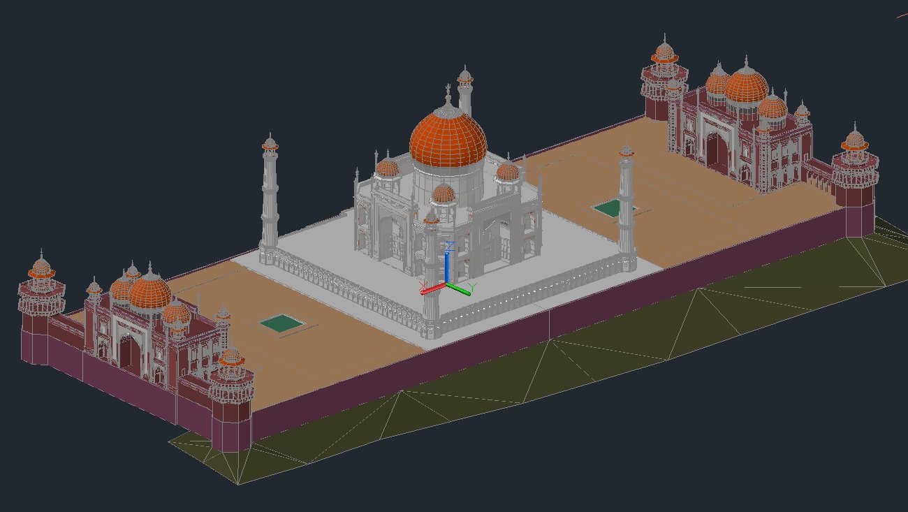 【Famous Architecture Project】Taj mahal 3d CAD Drawing-Architectural 3D CAD model