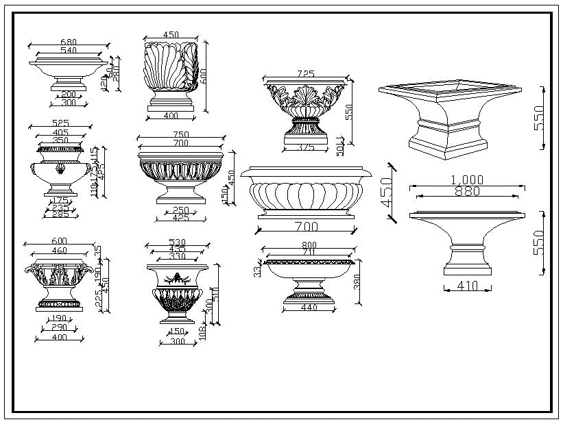 Autocad blocks of decorative elements, ornaments, works of art, statues, doors and gates, lamps, doors, windows, gates ceiling center, sculptures. The drawings are in dwg and dxf format. deco decoration iron works sculptures art decor design