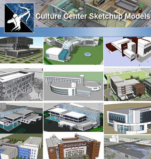 ★ Sketchup 3D-Modelle-15 Arten von Culture Center Sketchup-Modellen