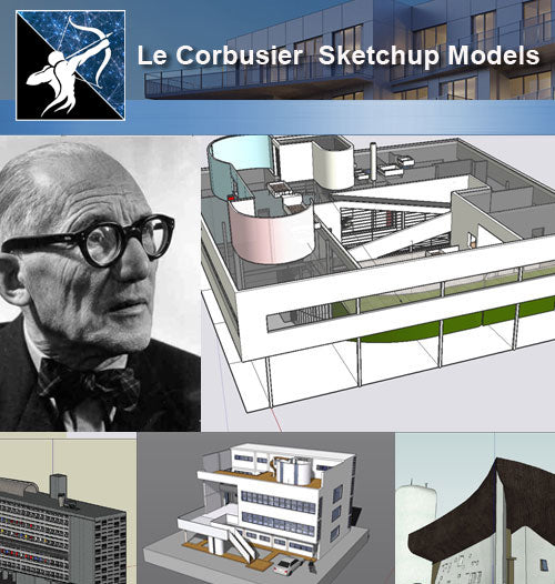 ★Famous Architecture -24 Kinds of Le Corbusier Sketchup 3D Models