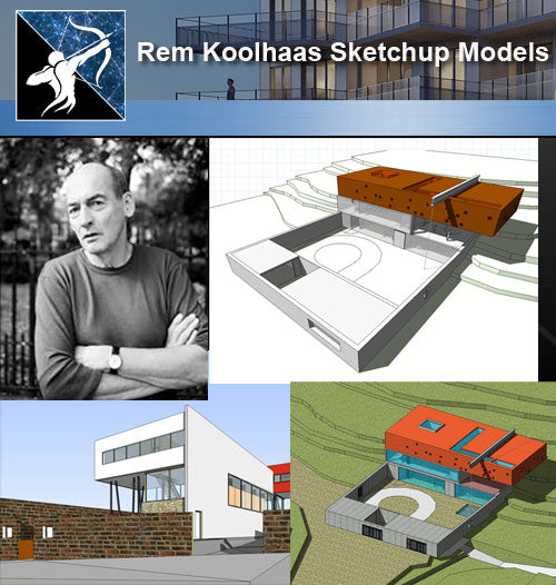 17 Projects of Mies Van Der Rohe Architecture Sketchup 3D Models