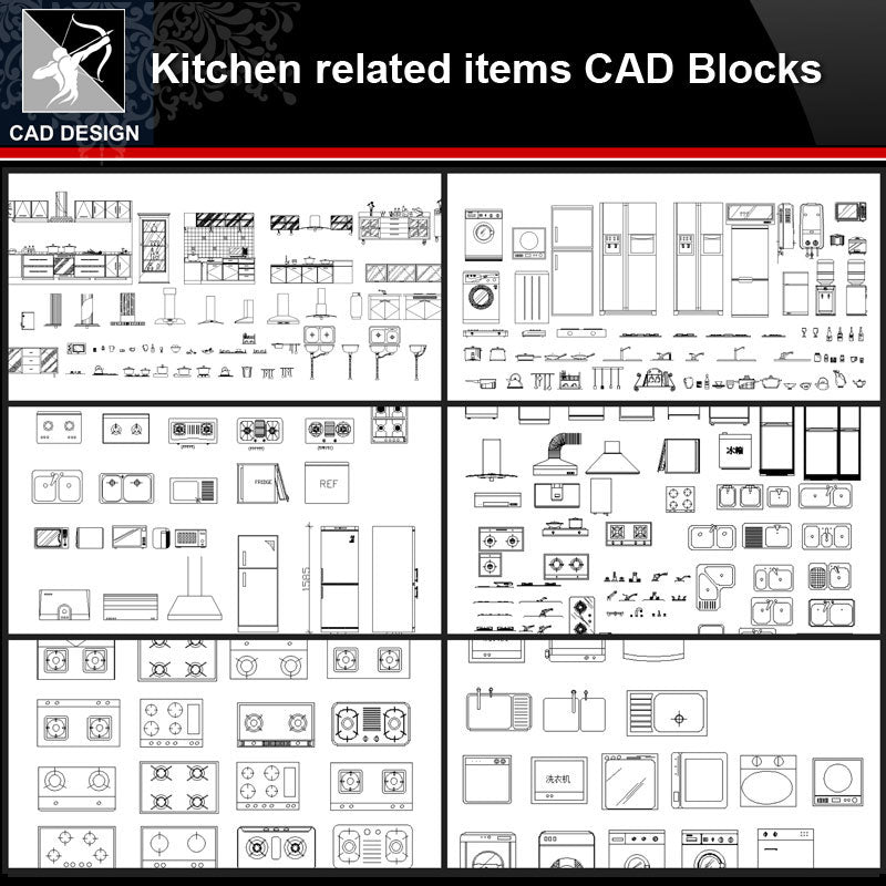   Kitchen  related items Autocad Blocks  Collections All 