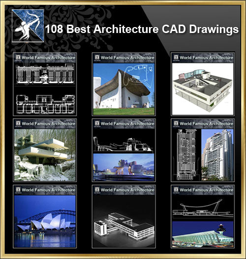 ★【108 World Famous Architecture CAD Drawings Bundle】