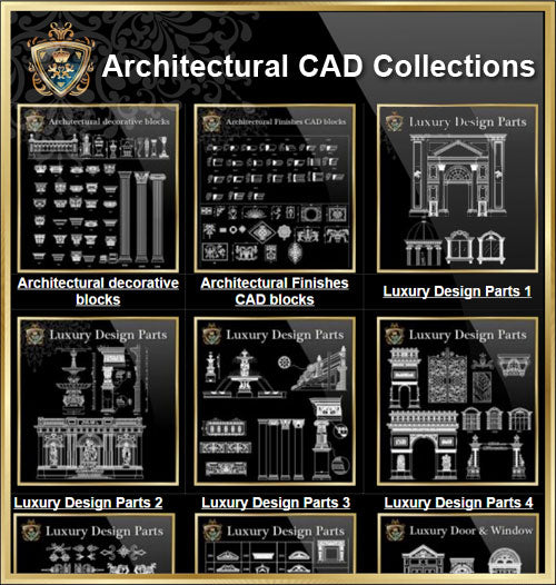 【Architectural CAD Drawings Bundle】(Best Collections!!Get Total 79 Collections for only $99!) - Architecture Autocad Blocks,CAD Details,CAD Drawings,3D Models,PSD,Vector,Sketchup Download