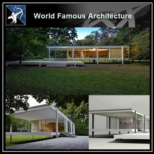 【Famous Architecture Project】Farnsworth house 3D Max model - ludwig mies van der rohe-Architectural 3D  model