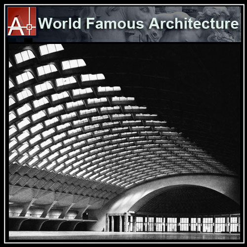 【Famous Architecture Project】PalaLottomatica-Pier Luigi Nervi-Architectural CAD Drawings