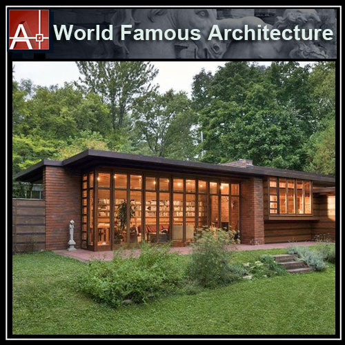 【Famous Architecture Project】Herbert and Katherine Jacobs House-Frank Lloyd Wright-Architectural CAD Drawings