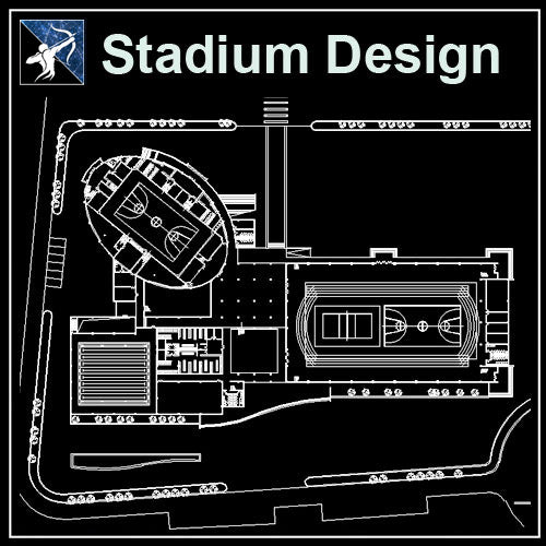 【Architecture CAD Projects】Stadium Design CAD Blocks,Plans,Layout V2