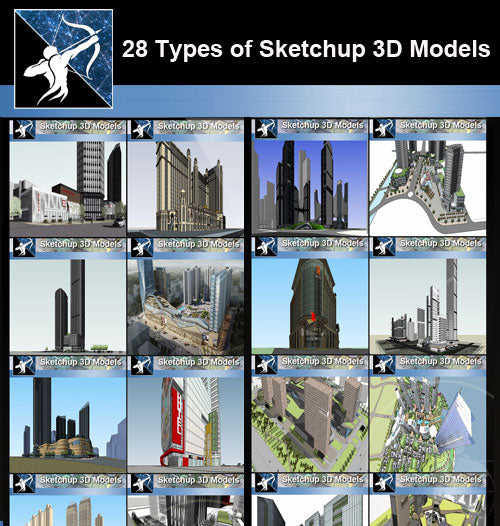 ★Best 28 Types of Residential and Business Building Sketchup 3D Models Collection