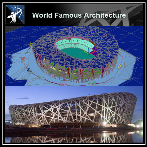 【Famous Architecture Project】Birds Nest Stadium Beijing 3d model-Architectural CAD 3D Drawings