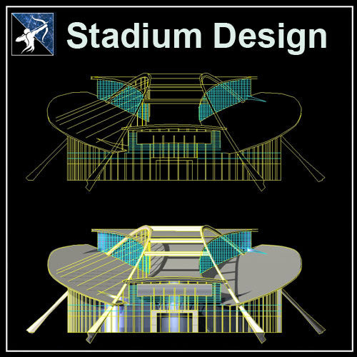 【Architecture CAD Projects】Stadium Design CAD Blocks,Plans,Layout V4