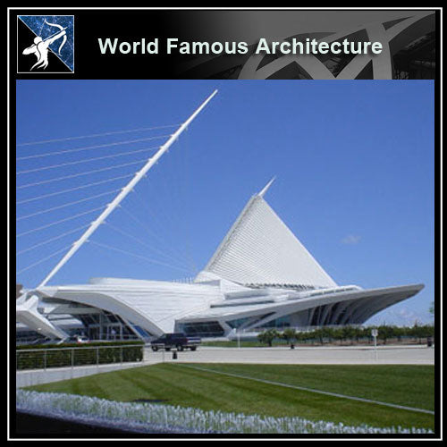 【Famous Architecture Project】Milwaukee art museum CAD 3D Drawing, by santiago calatrava-Architectural 3D CAD model