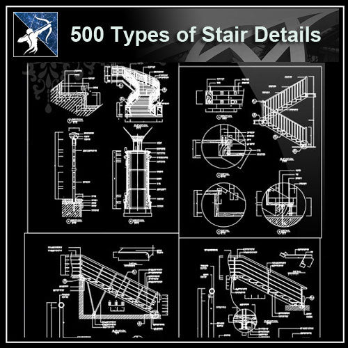 ★ 【Über 500 Treppen Details CAD-Zeichnungen】