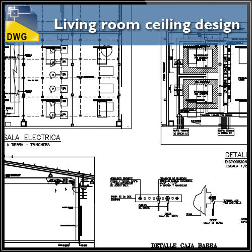 Cad Details Living Room Ceiling Design And Detail Dwg Files