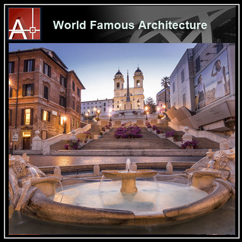 【Famous Architecture Project】Piazza di Spagna-Architectural 3D SKP model