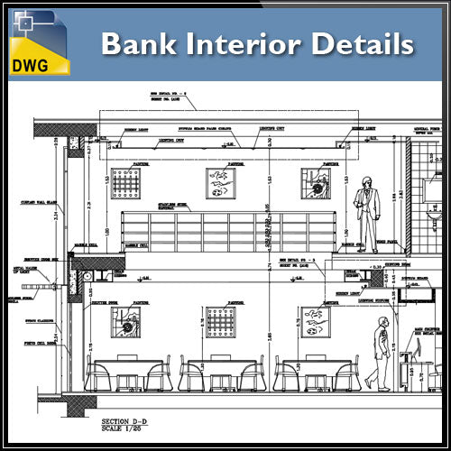 Architecture Cad Projects Bank Office Interior Design Cad Blocks Elevation Drawings