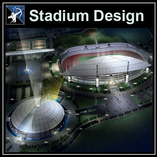 【Architecture CAD Projects】Stadium Design CAD Blocks,Plans,Layout V1