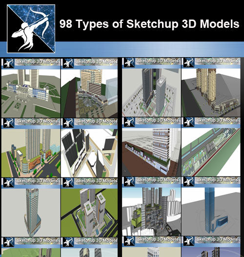 ★Total 98 Types of Commercial,Residential Building Sketchup 3D Models Collection