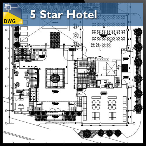 Architecture Cad Projects 5 Star Hotel In The City