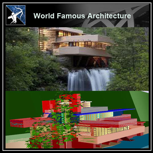 【Famous Architecture Project】Falling Water 3D CAD Drawings-Architectural 3D CAD model