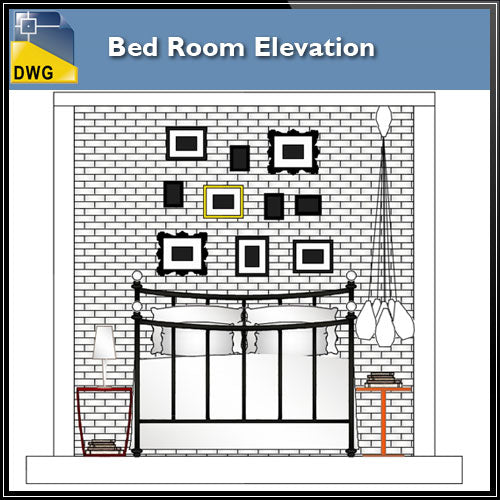 Interior Design Cad Drawings Bed Room Elevation Design Cad