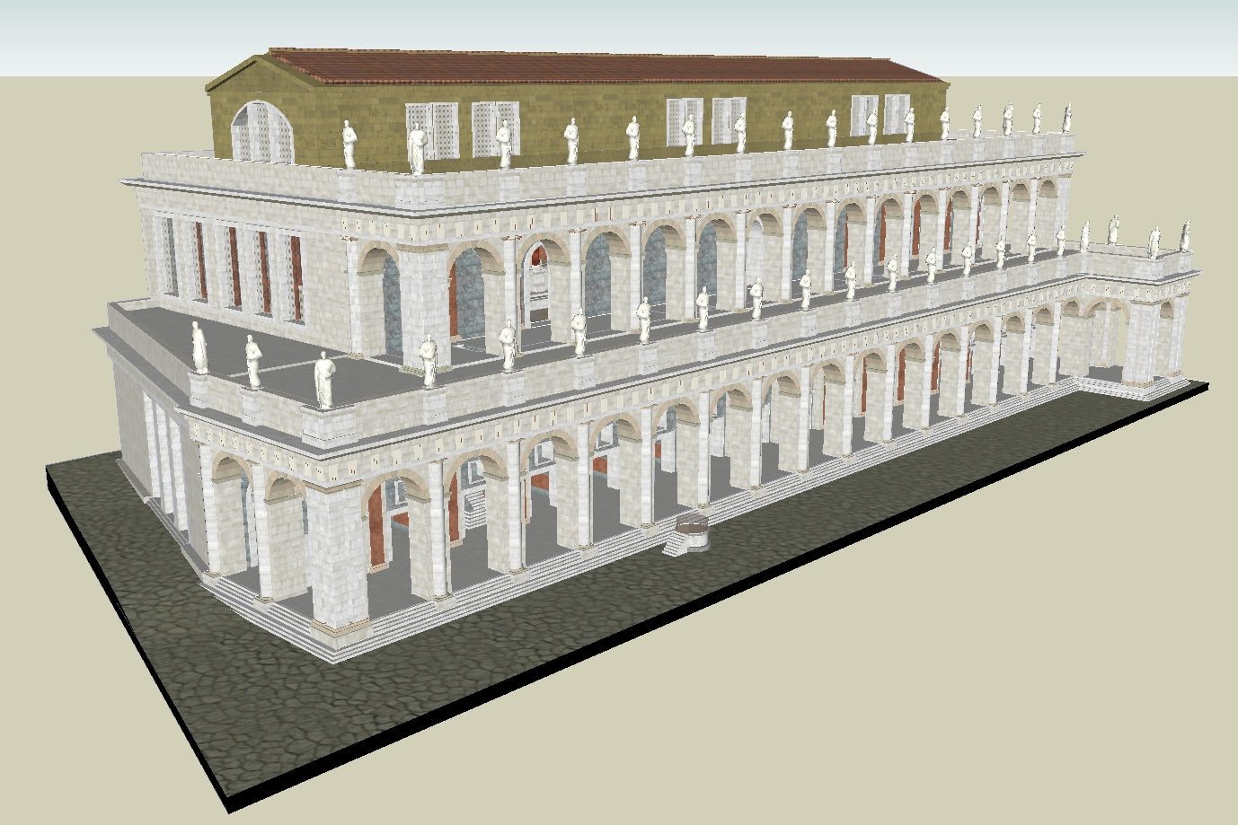 💎【Sketchup Architecture 3D Projects】Ancient roman architecture model- Sketchup 3D Models V1