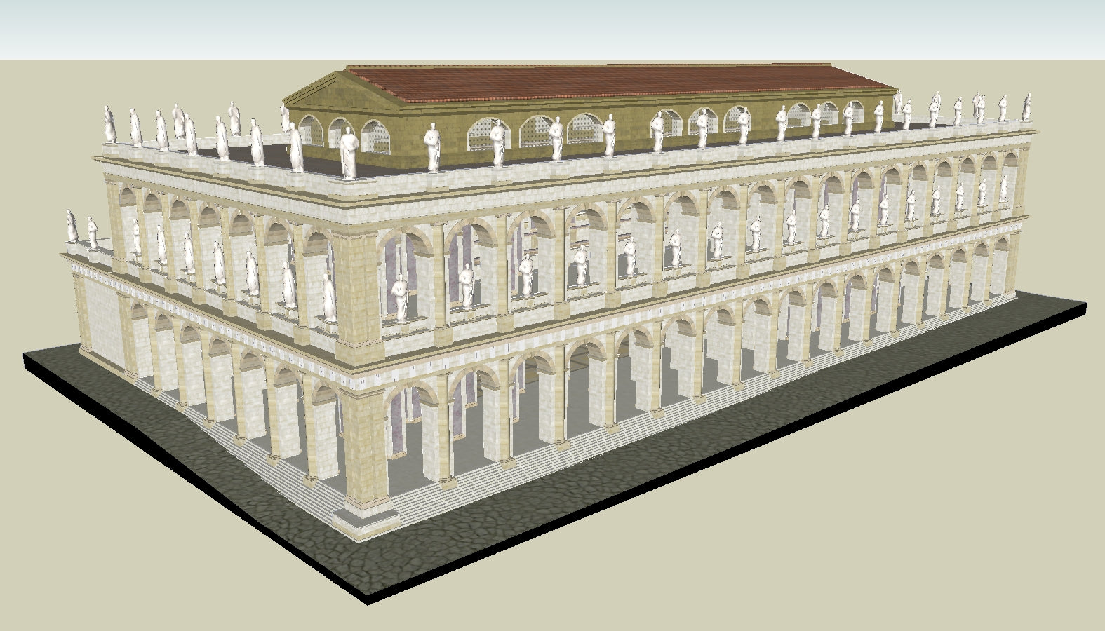 💎【Sketchup Architecture 3D Projects】Ancient roman architecture model- Sketchup 3D Models V1