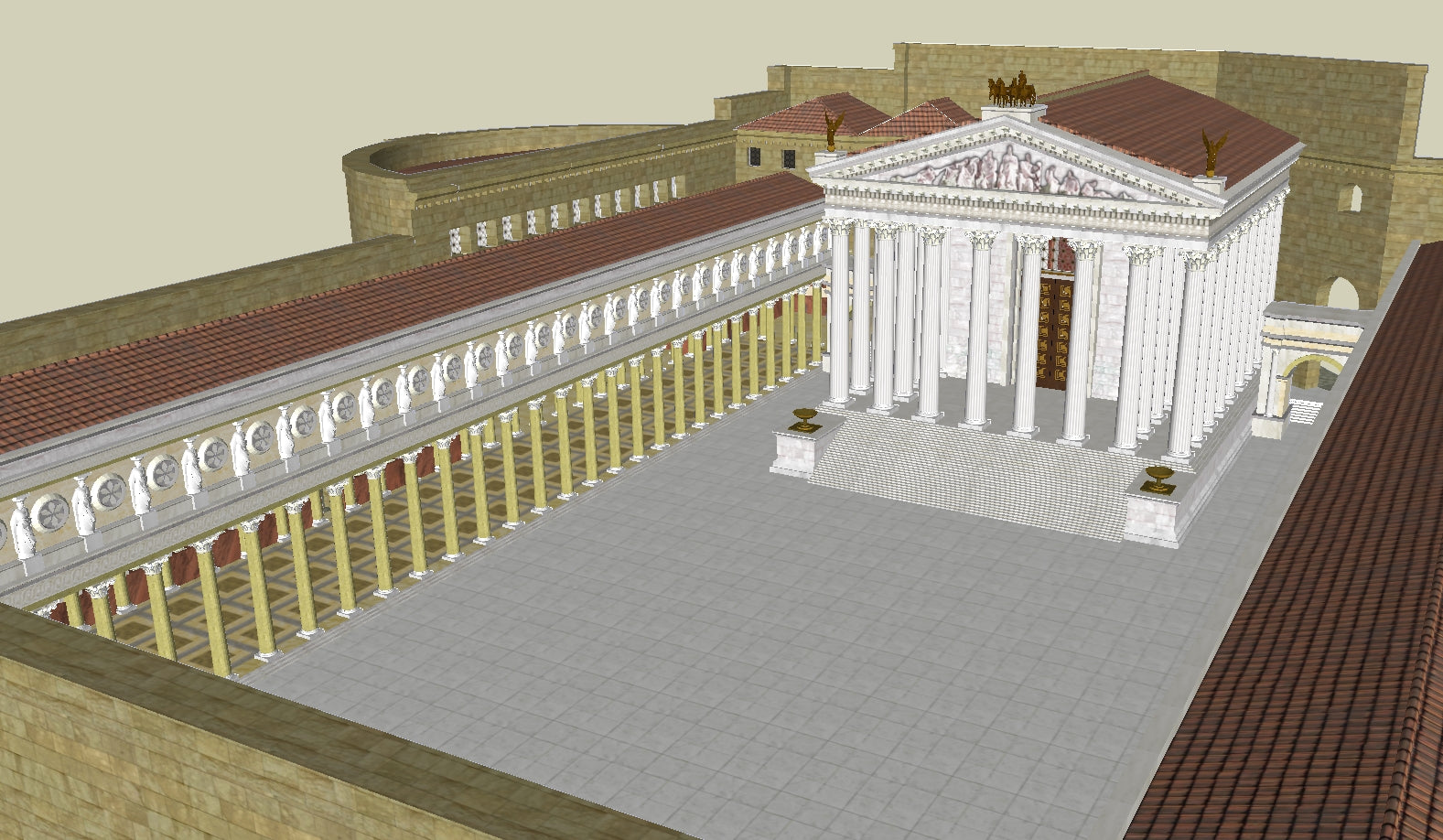 💎【Sketchup Architecture 3D Projects】Ancient roman architecture model- Sketchup 3D Models V1