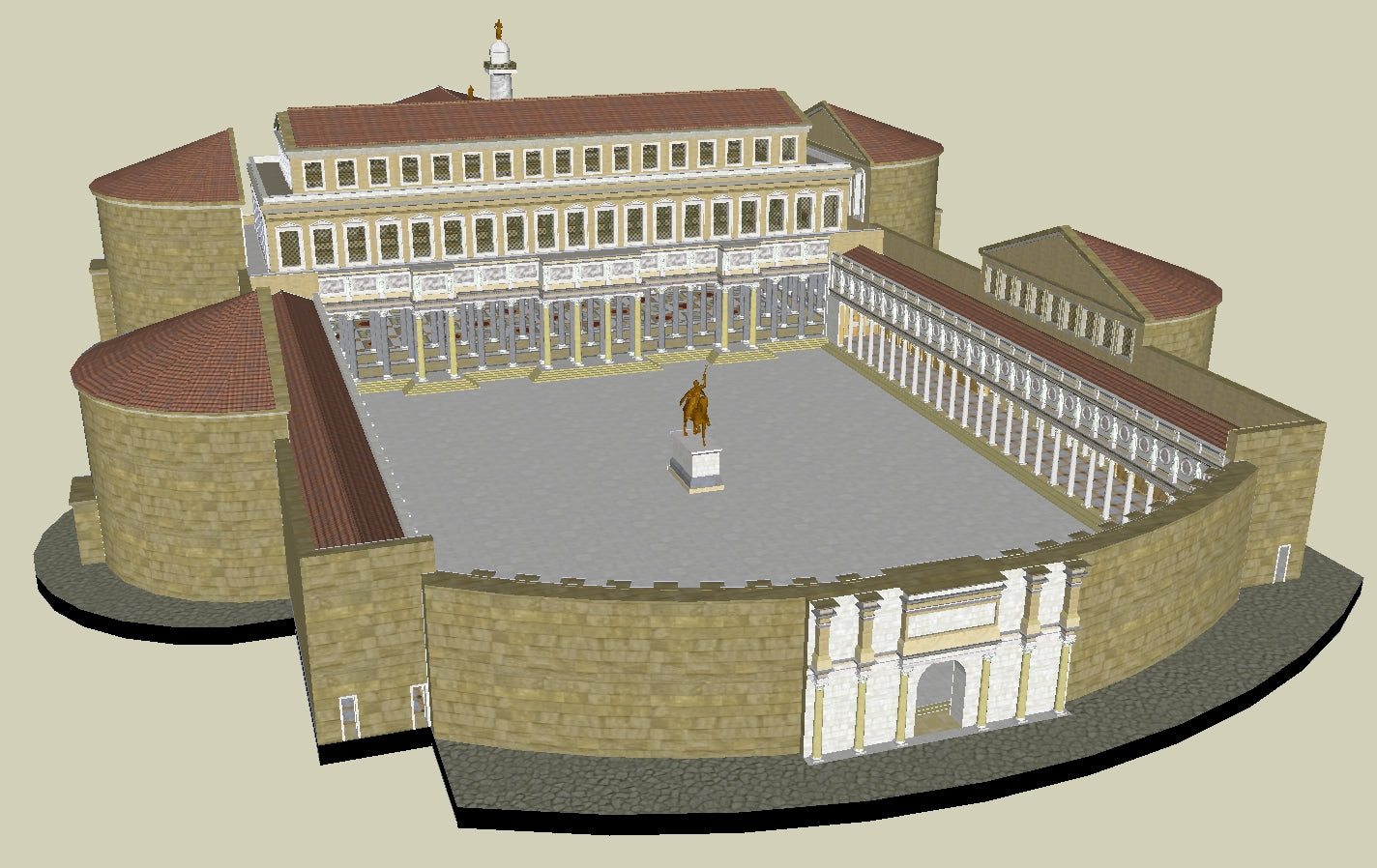 💎【Sketchup Architecture 3D Projects】Ancient roman architecture model- Sketchup 3D Models V1