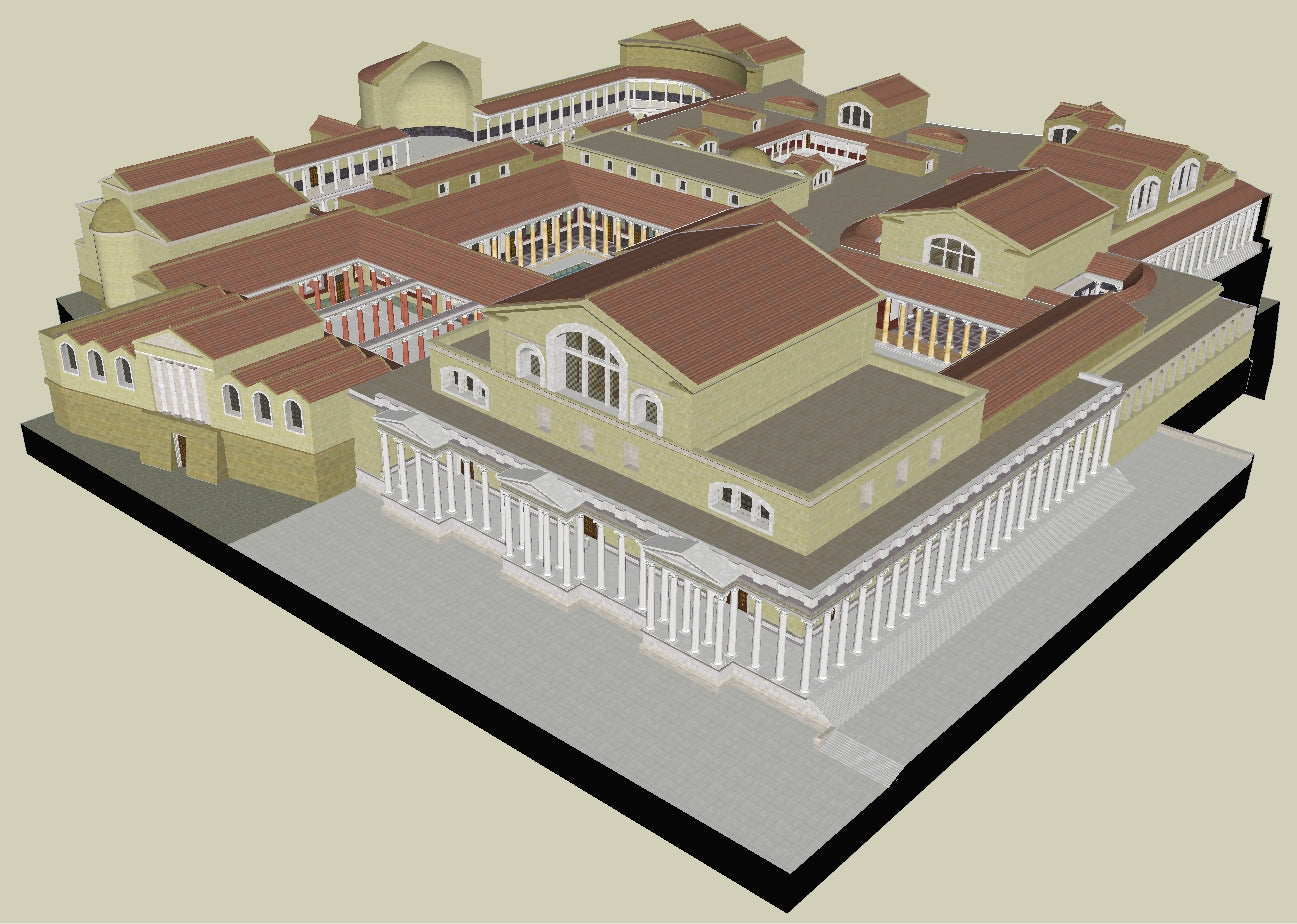 💎【Sketchup Architecture 3D Projects】Ancient roman architecture model- Sketchup 3D Models V2
