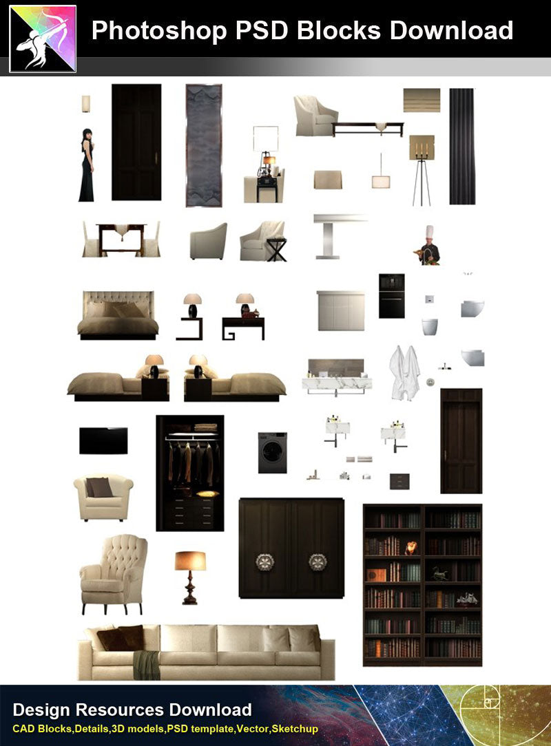 【Photoshop PSD Blocks】Interior Design PSD Blocks 3