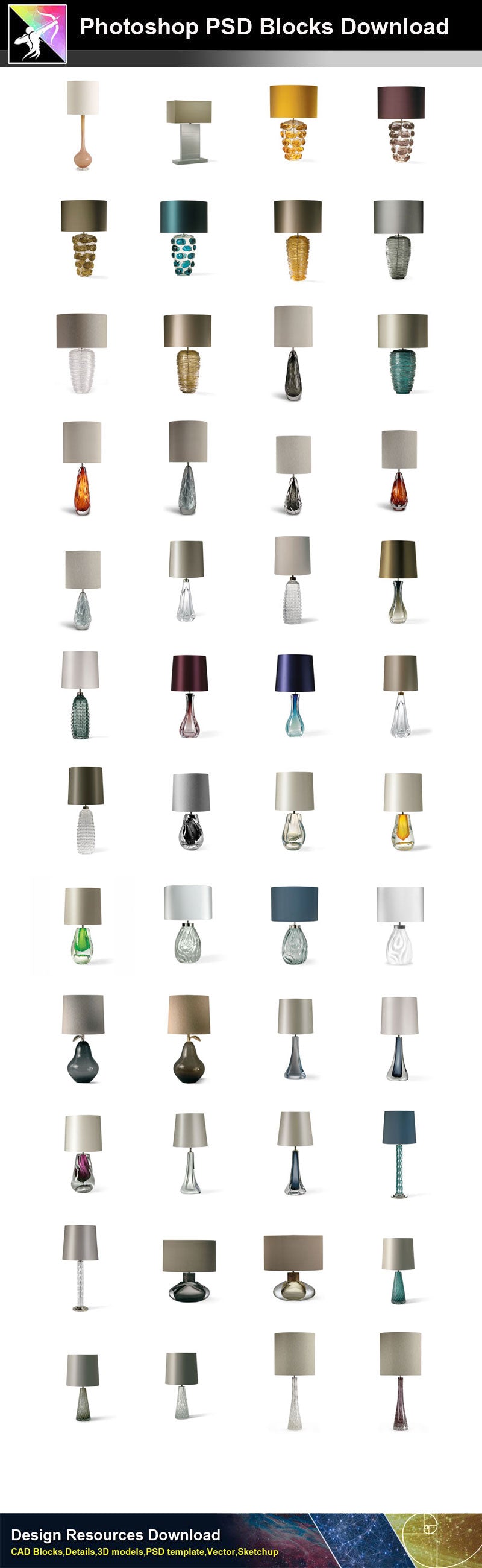 【Photoshop PSD Blocks】Table_Lamps PSD Blocks