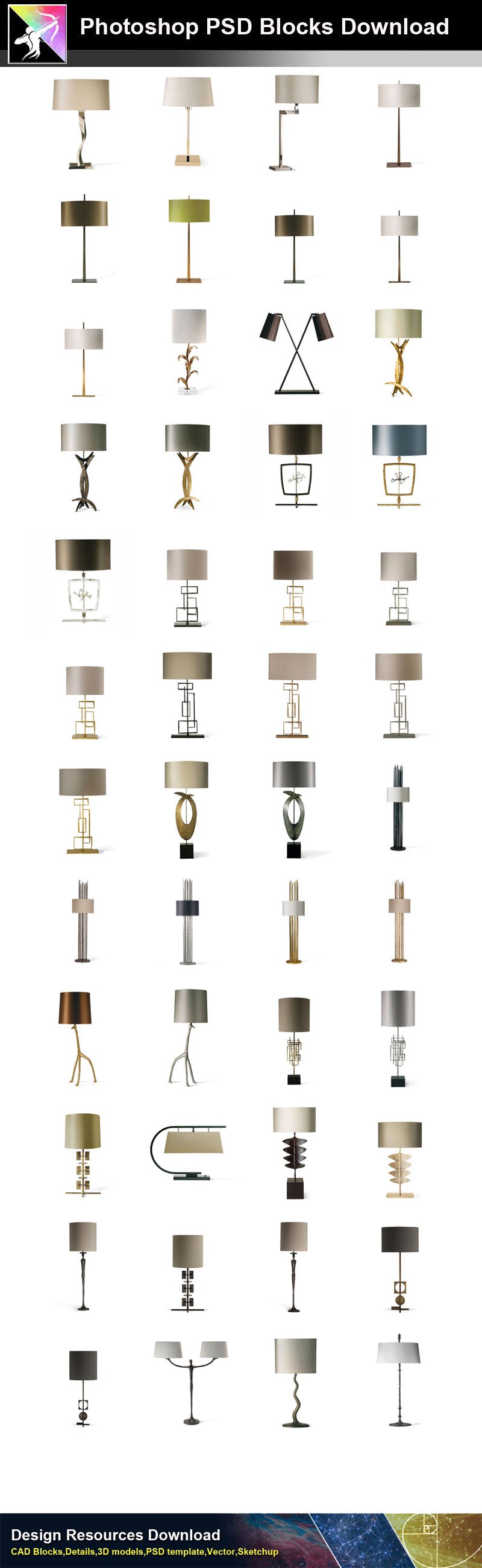 【Photoshop PSD Blocks】Table_Lamps PSD Blocks