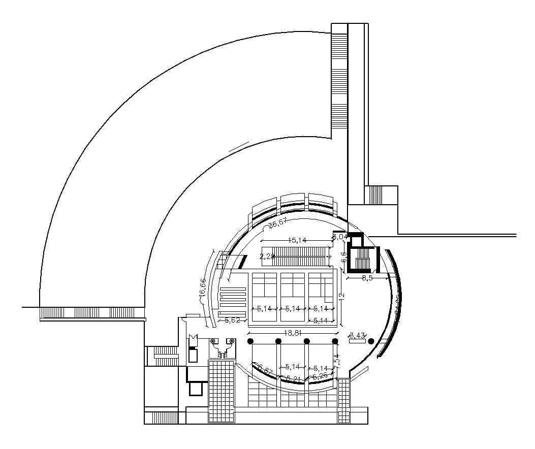 【Famous Architecture Project】Richard Maier-Centro internacional-Architectural CAD Drawings